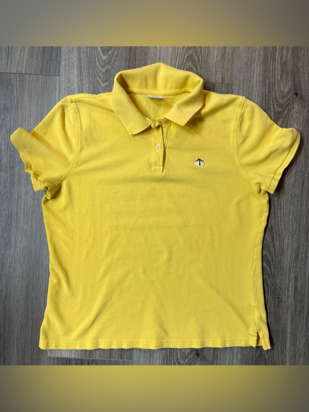 Brooks Brothers Women’s Original Fit Yellow Polo Large Preppy Golf Spring
